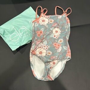 Eleve leotard floral blue pink beauty adult xs